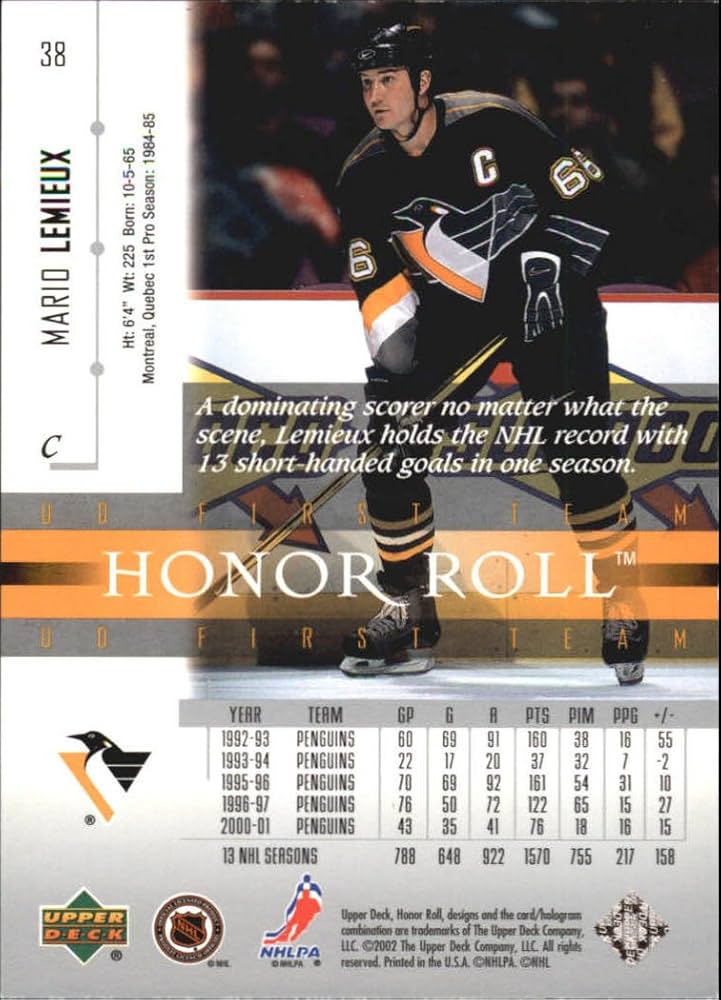 その他 2001 Mario Lemieux JERSEY CARD 2001-02 SPx #78 Mario Lemieux - NM-MT | eBay